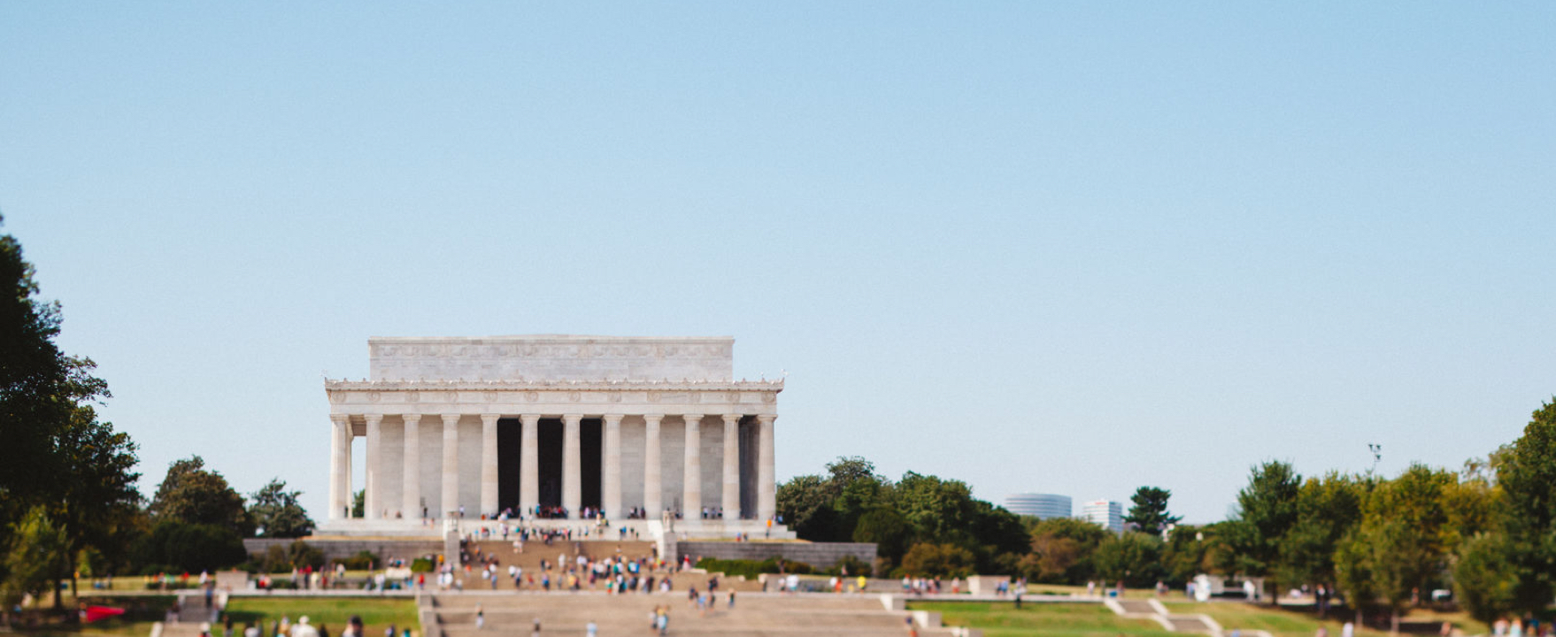 People visiting Lincoln Memorial in Washington DC