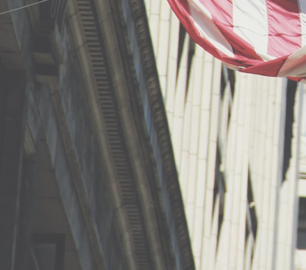 White building with American flag